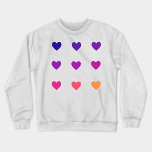 Mini Sunset Hearts Sticker Pack Crewneck Sweatshirt